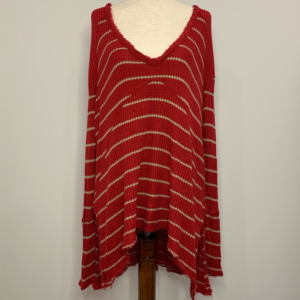 Free People Waffle Knit Oversized Shirt